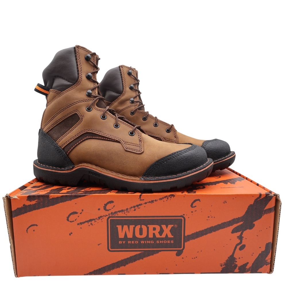 Worx by Red Wing 5815 Steel Toe Work Boots Mens 10.5 Brown Leather New